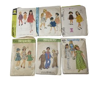 McCall’s And Simplicity Vintage Children’s Sewing Patterns 1970s 1960s